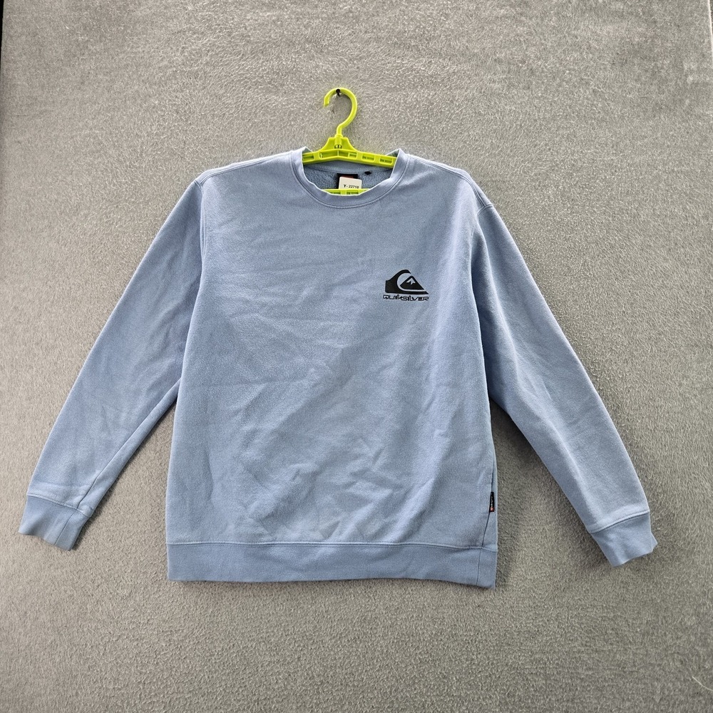 Quiksilver Men‎ Sweatshirt M Blue Logo Long Sleeve Y2K